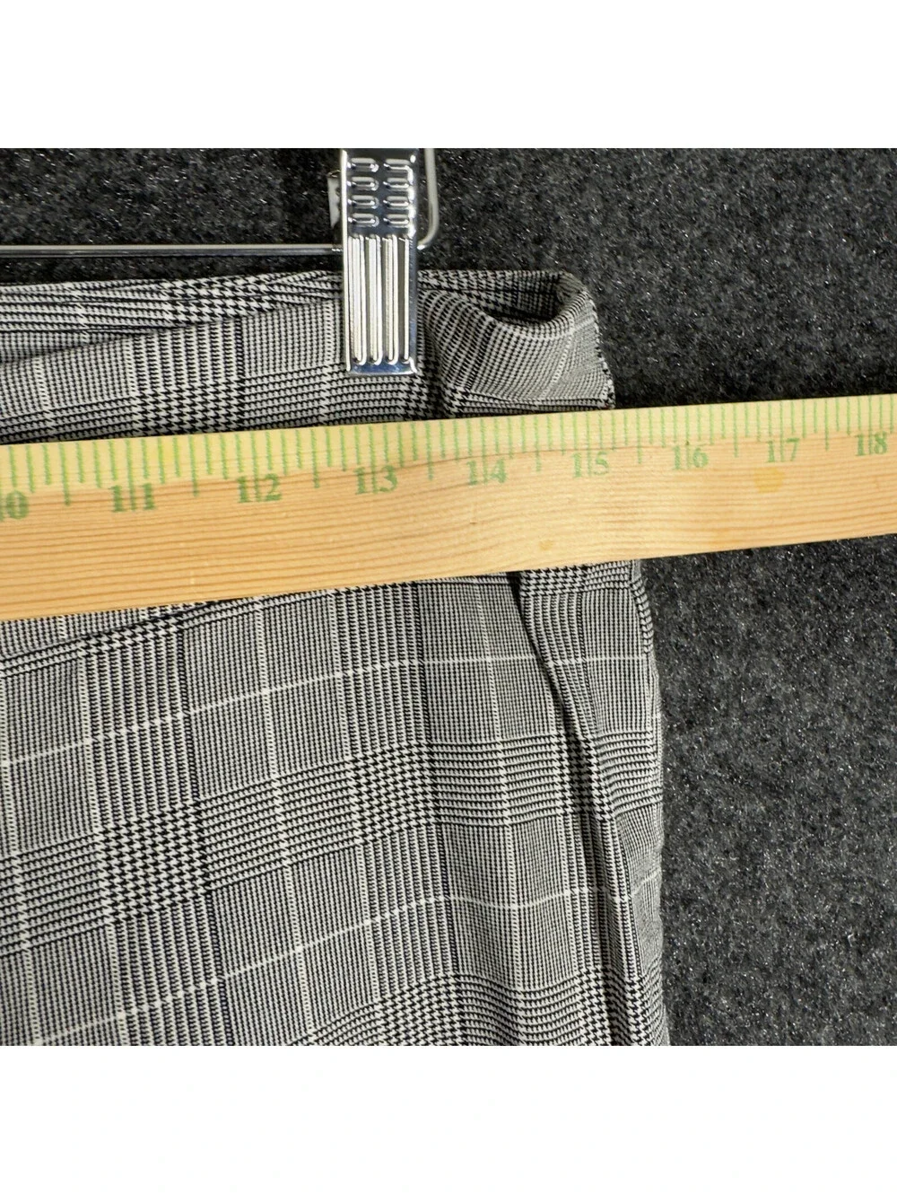 Counterparts Dress Pants Women PM Petite Gray Plaid Mid Rise Flat Front Pull On